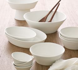 Larkin Stoneware Oval Walled Serving Platters