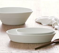 Larkin Stoneware Oval Walled Serving Platters