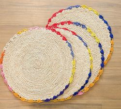 Sallie Ruffle Edge Round Placemat - Set of 4