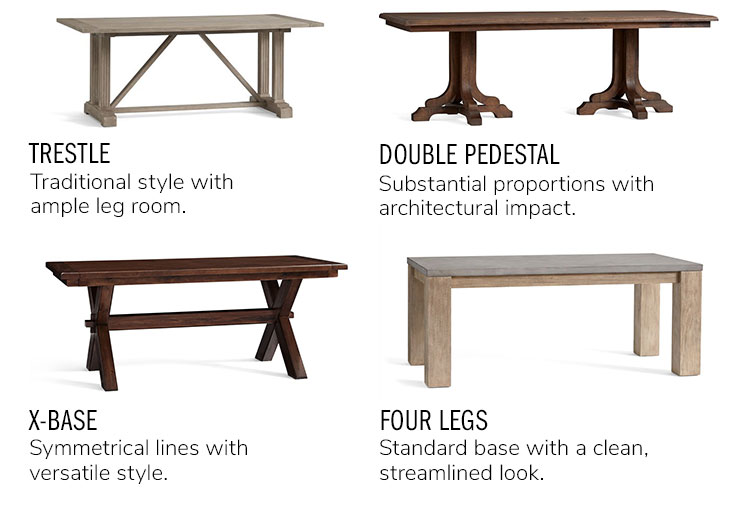 Table Legs Seating Pottery Barn, How Long Should Dining Table Legs Be