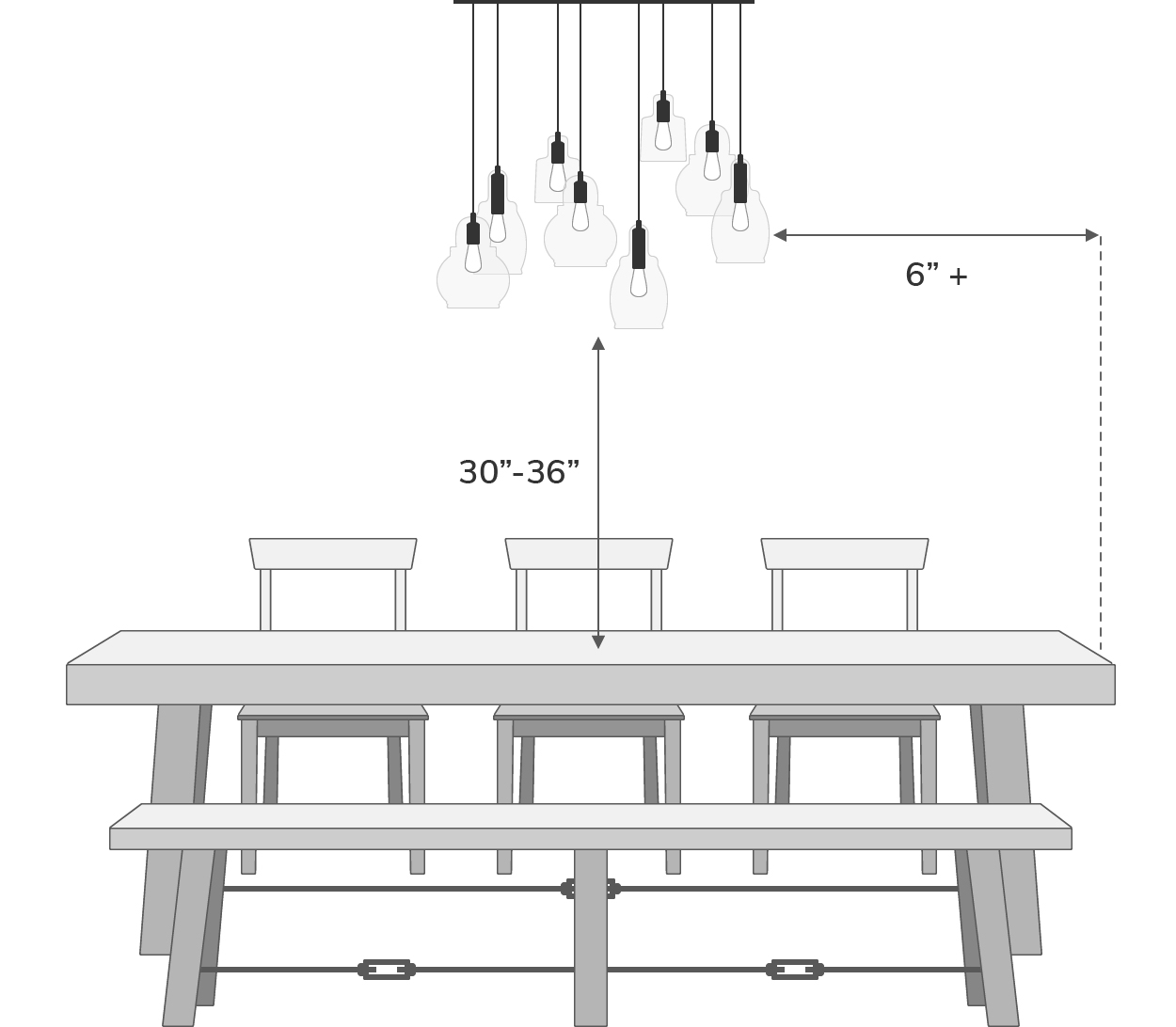The Lighting Guide Pottery Barn, How High Should A Chandelier Be Hung Above Dining Room Table