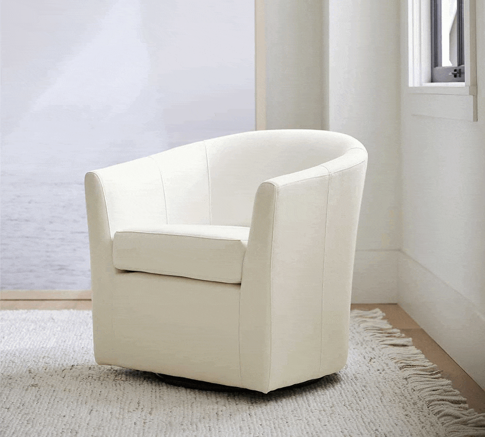 Hyde Upholstered Swivel Armchair Pottery Barn