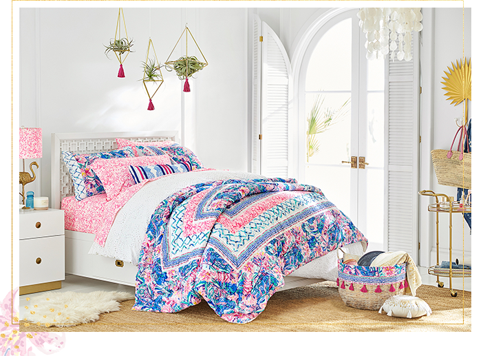 Couette Pottery Barn Teen Lilly Pulitzer Isla De Coco - Taille Queen - Multicolore