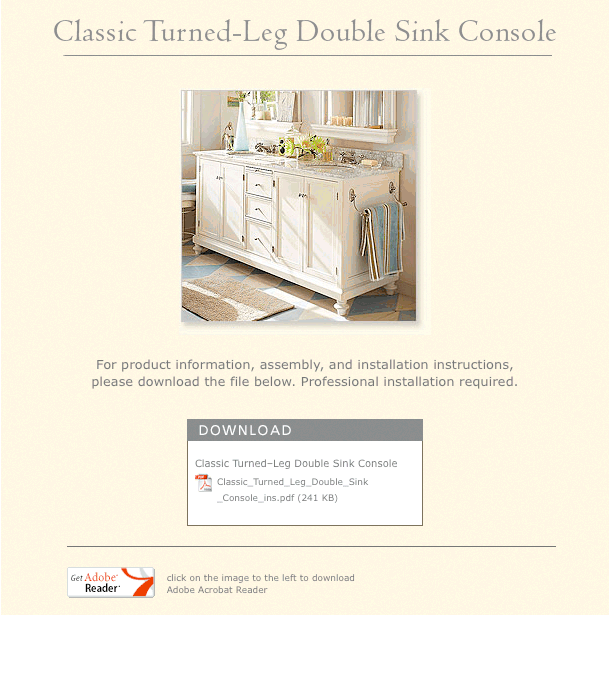 Classic Turned-Leg Double Sink Console