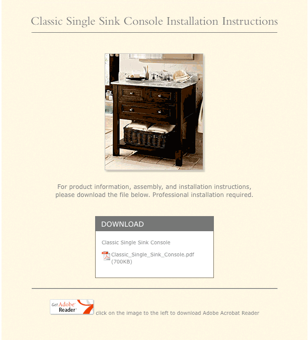 Classic Single Sink Console