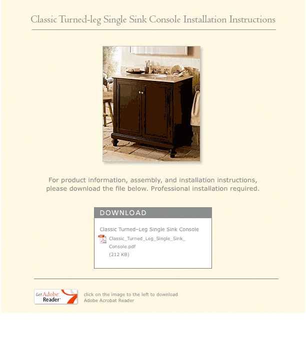 Classic Turned-Leg Single Sink Console