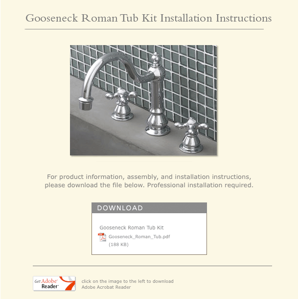 Gooseneck Roman Tub Kit