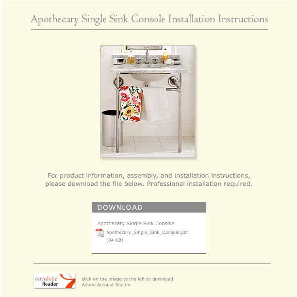 Apothecary Single Sink Console