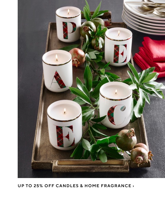 Up to 25% Off Candles & Fragrance