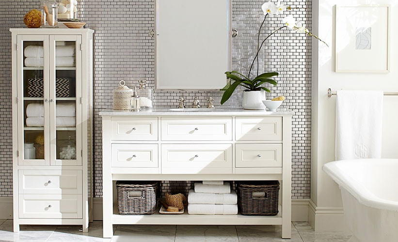 9 Clever Towel Storage Ideas For Your, Bathroom Vanity With Towel Storage