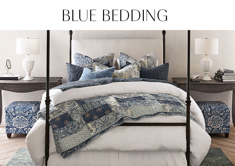 navy and white quilt bedding