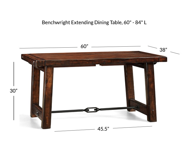 Perfect Pair Benchwright Extending Dining Table + Wynn Chair Rustic