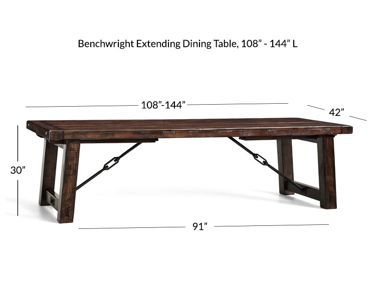 Benchwright Extending Dining Table Pottery Barn