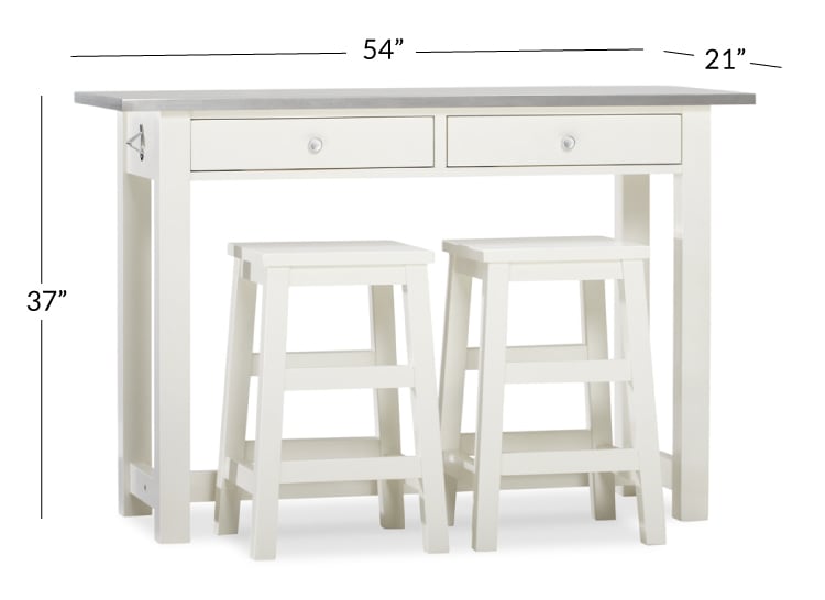 Balboa Counter Height Table Stool 3 Piece Dining Set White Pottery Barn