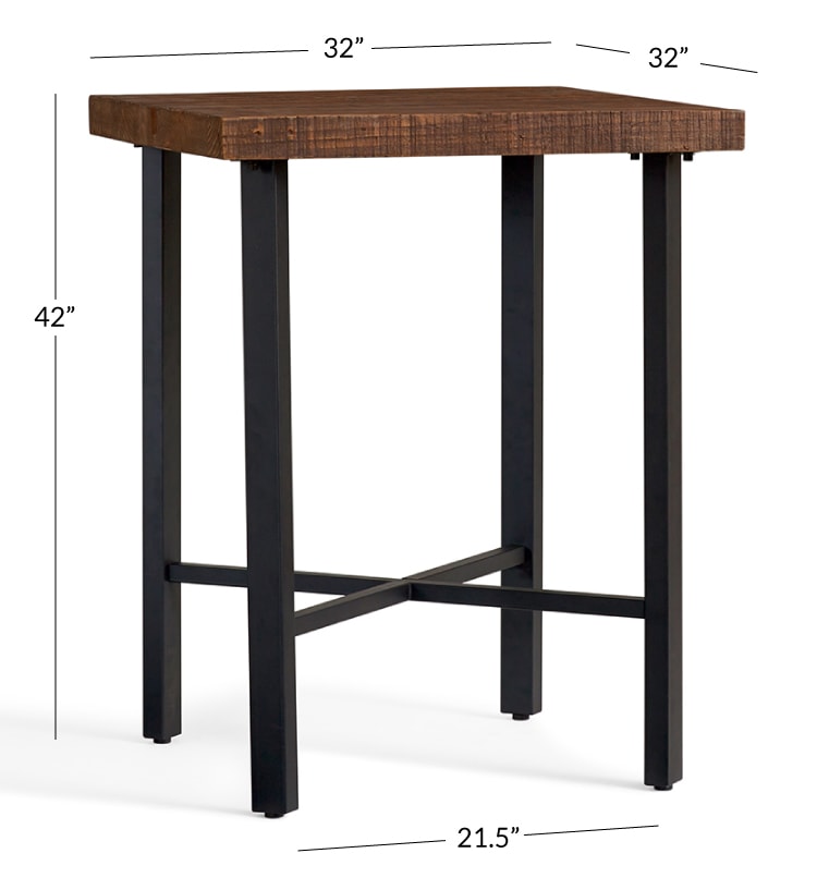 Griffin Reclaimed Wood Bar Height Table, What Height Chair For 32 Inch Table