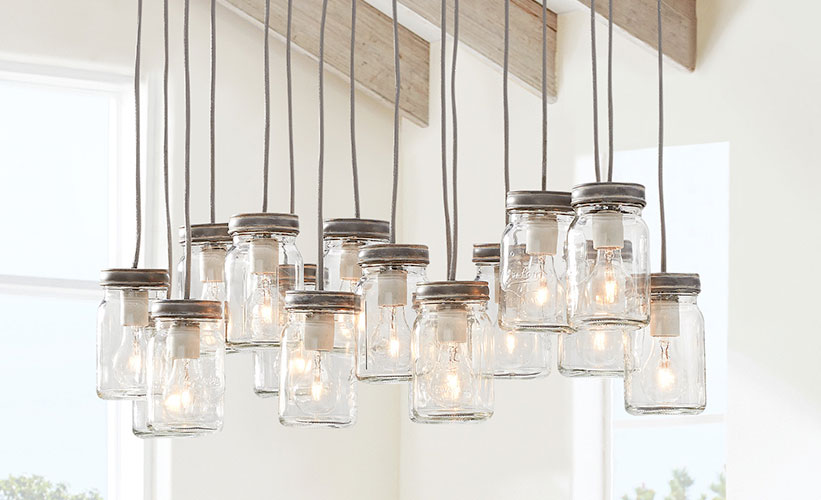 pottery barn mason jar light