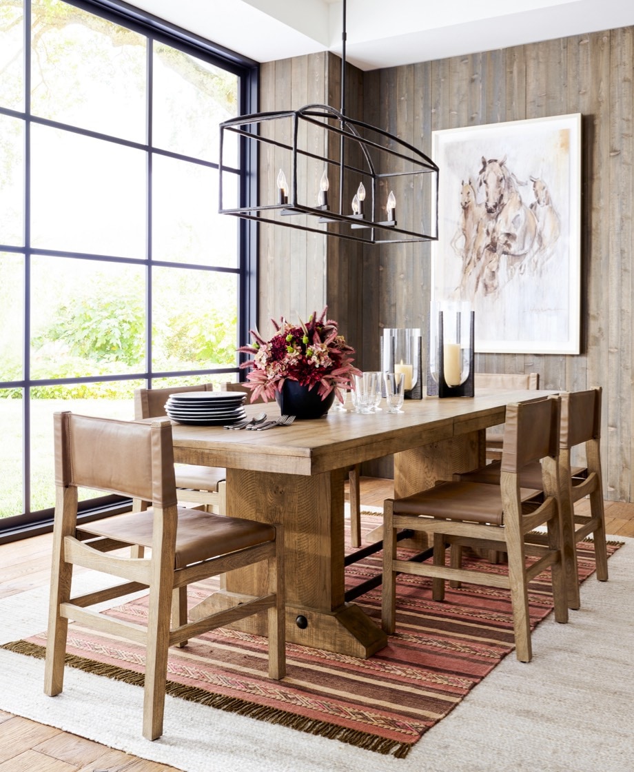 Barn dining table outlet set