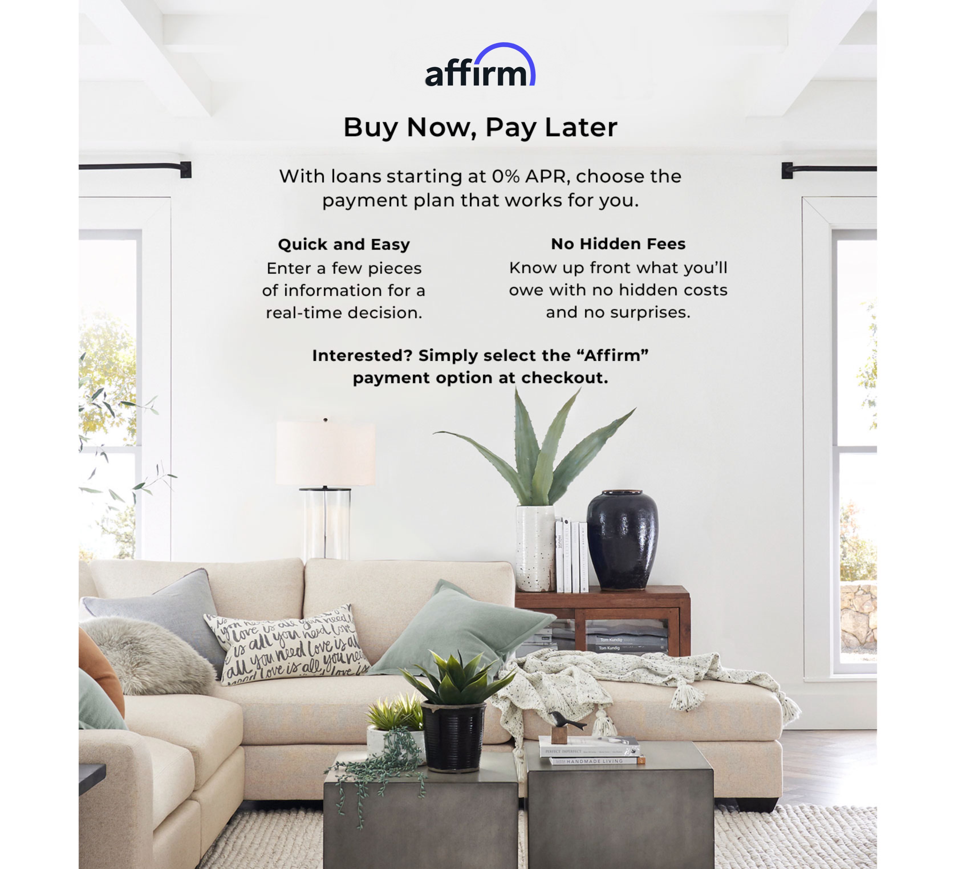 Affirm Monthly Financing Pottery Barn