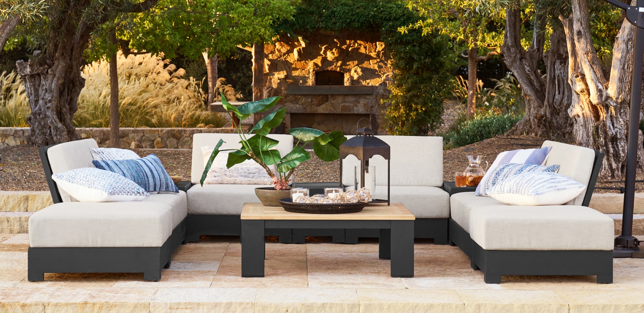 Pottery barn outdoor online seat cushions