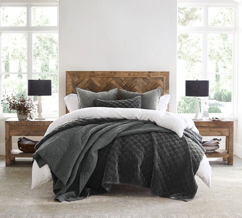 Hensley Velvet Lattice Bedroom Pottery Barn
