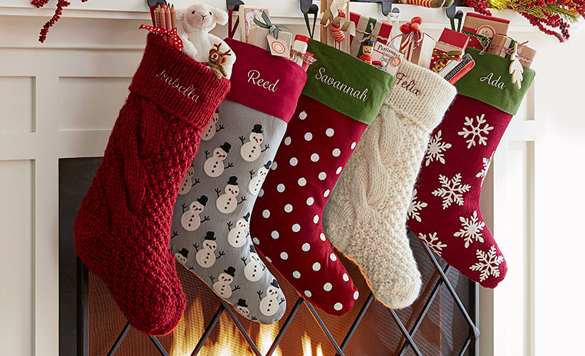 RESERVED FOR SWEET D Pottery Barn shops Christmas Stockings. Lot of 6