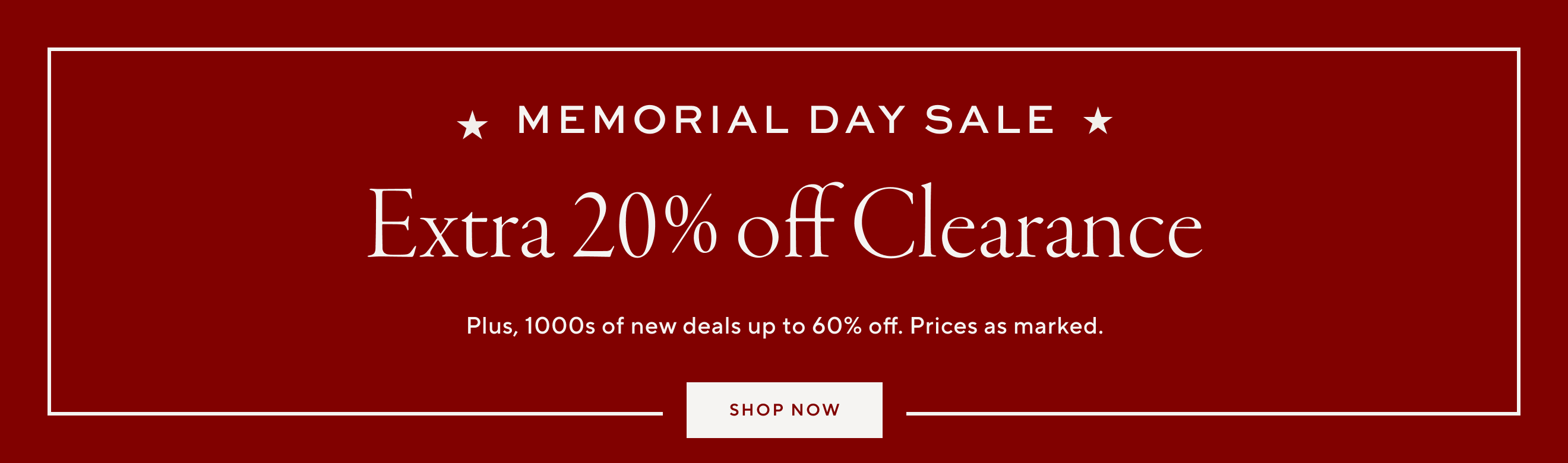 Memorial Day Sale