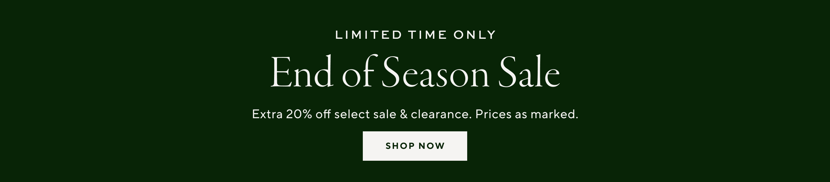 Extra 20% Off Select Sale & Clearance