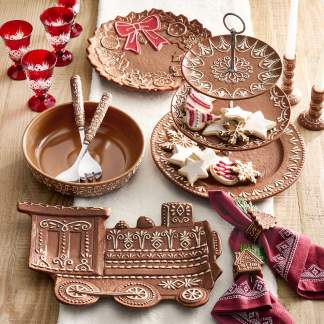 Pottery Barn Outlet サービングプレートセット puebla-porcelain-multi-