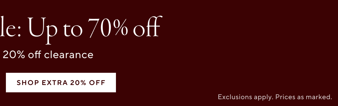 Extra 20% Off Select Sale & Clearance