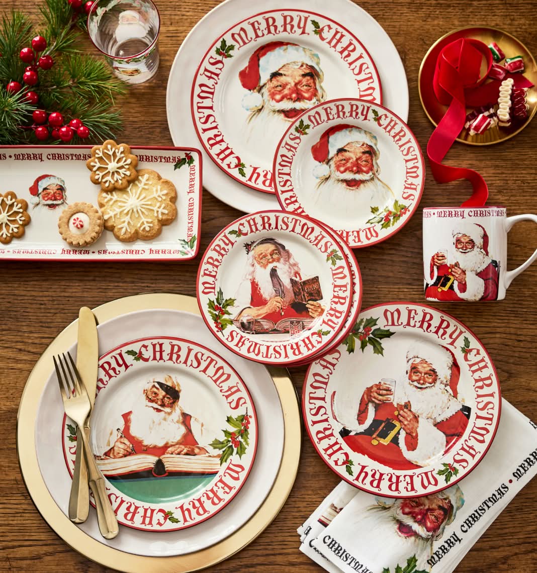 Norman Rockwell Stoneware Salad Plates