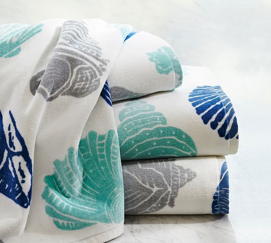seashell bath towels