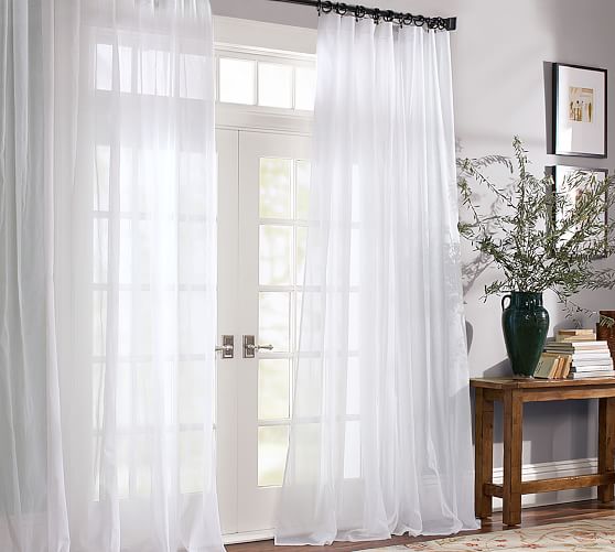 Clic Voile Rod Pocket Sheer Curtain Alabaster Pottery Barn Clic Voile Rod Pocket Sheer Curtain