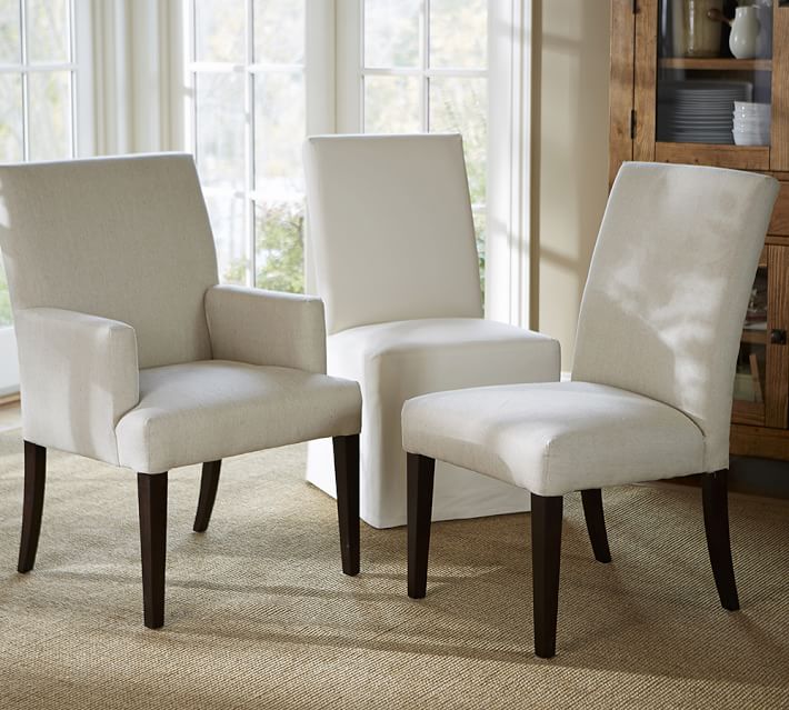 Pb Comfort Square Upholstered Dining Chair Armchair Pottery Barn