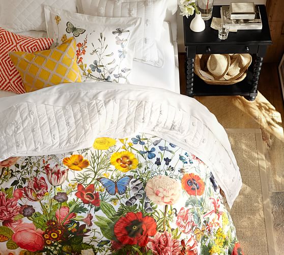 Pottery Barn Teen "Colorful Flowers" Pillowcase 