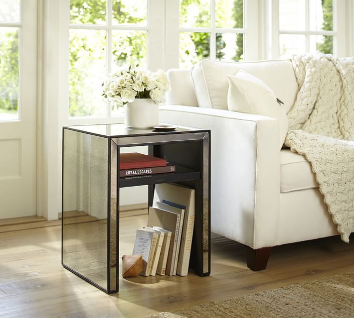 Marnie Mirrored Side Table Pottery Barn