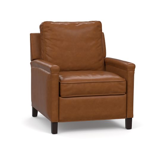 Tyler Leather Square Arm Recliner Chair Pottery Barn Tyler Leather Square Arm Recliner Chair