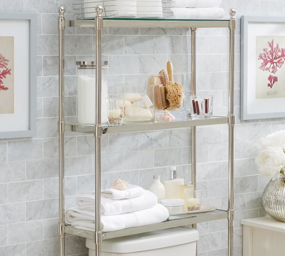 over the toilet storage shelving