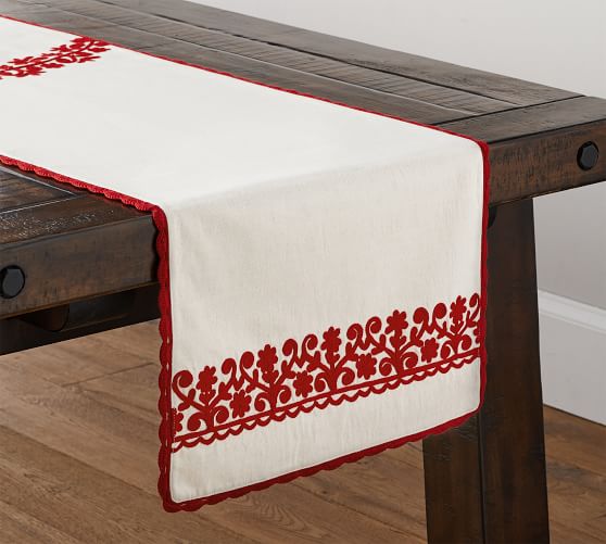 embroidered table runner