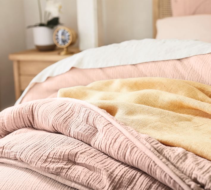 Soft Cotton Handcrafted Quilt & Shams Dusty Rose Pottery Barn