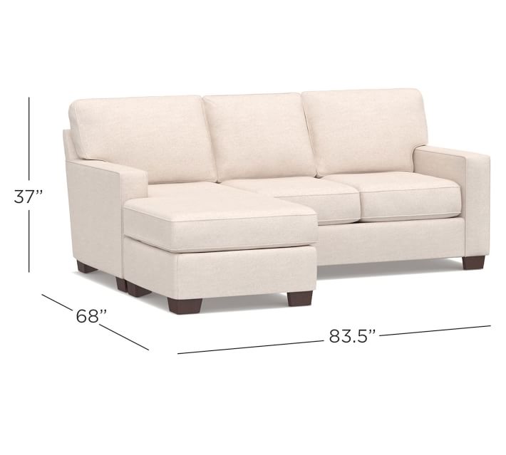 Buchanan Square Arm Upholstered Sofa with Reversible Chaise Sectional