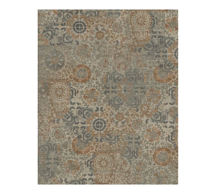 Talia Custom Hand Loomed Wool Rug Neutral Multi Pottery Barn
