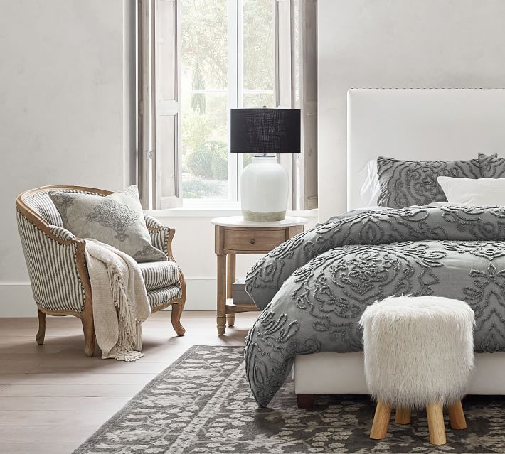 The Emily & Meritt Bergere Upholstered Armchair Pottery Barn