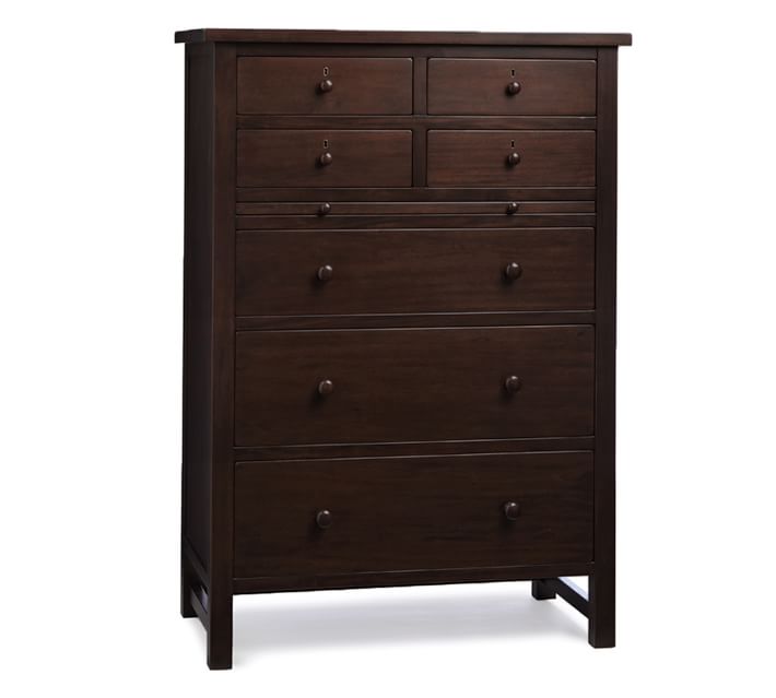 Farmhouse 7-Drawer Tall Dresser, Espresso | Pottery Barn