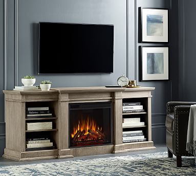 Electric Fireplace Cabinets
 - Lorraine 72 Electric Fireplace Media Cabinet Pottery Barn