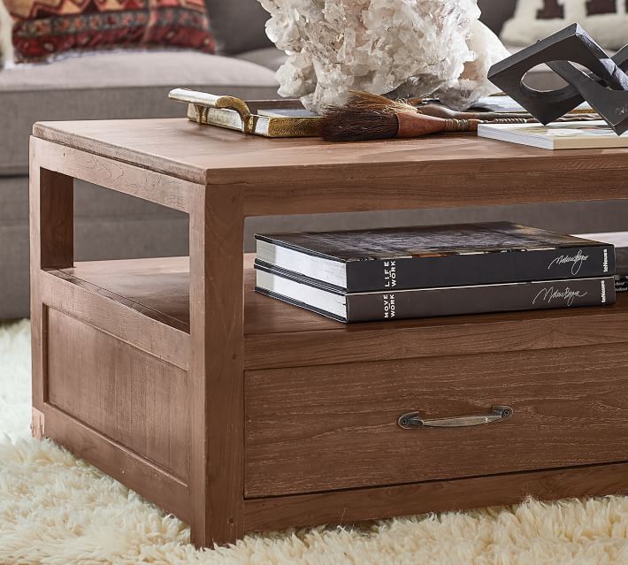 Menlo 48" Reclaimed Wood Coffee Table Pottery Barn