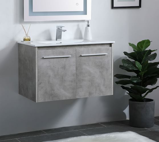 Luc 24 36 Single Sink Floating Vanity With Doors Pottery Barn