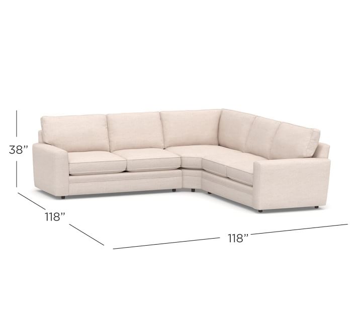 Pearce Square Arm Upholstered 3-Piece L-Sleeper Sectional with Wedge ...