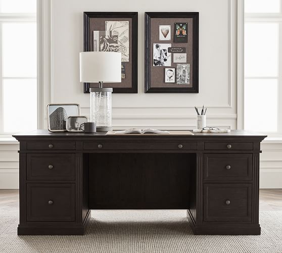 Livingston 75 Executive Desk With Drawers Pottery Barn