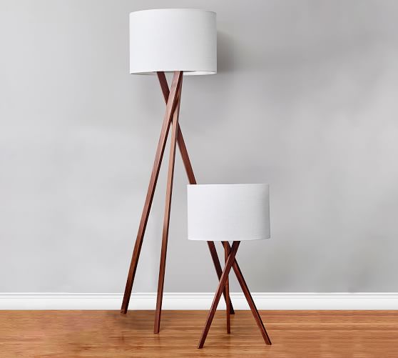 grey wooden table lamp