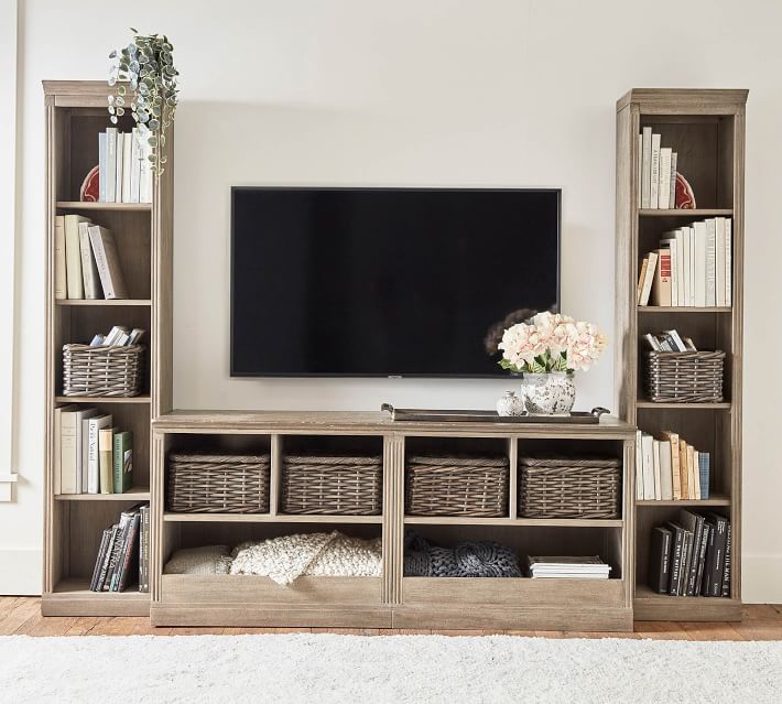 Livingston Bookcase Towers With Storage Bins Pottery Barn